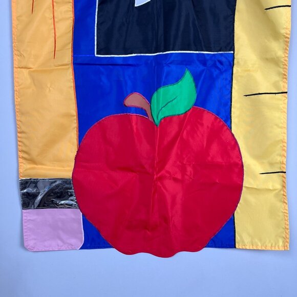 NCE 2004 Big Apple Teacher Ruler Pencil Decorative Garden Flag 39.5" X 28" - Picture 3 of 5